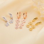 Personalised Cute 1-3 Dog Paw Prints Women Huggie Hoop Earrings with Engraved Name Birthday Memorial Gift for Pet Lovers