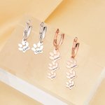 Personalised Cute 1-3 Dog Paw Prints Women Huggie Hoop Earrings with Engraved Name Birthday Memorial Gift for Pet Lovers