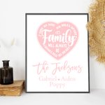 Personalised Family Will Always Be Connected By Heart Frame with Names Desk Decoration Birthday Housewarming Gift for Family