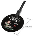 Personalized Nice Shot Golf Photo Round Leather Luggage Tag with Name and Built-in Card Birthday Travel Essentials Gift for Golf Lovers