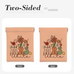 Personalized Retro Wildflower Mrs Coin Earphones Leather Squeeze Pouch Storage Bag with Name Bridal Shower Teacher Appreciation Gift for Women