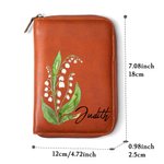 Personalisierte Aquarell Geburt Blume Leder Notebook Organizer mit Namen und Notebook Reisezubehör Geburtstagsgeschenk für Travel Lovers