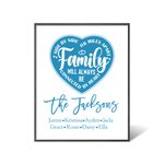 Personalised Family Will Always Be Connected By Heart Frame with Names Desk Decoration Birthday Housewarming Gift for Family