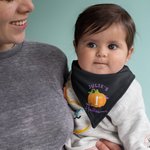 Babero Bandana Personalizado 100% Algodón con el Nombre del Bebé 1er Halloween Baby Shower Regalo para Bebés Niñas Niños