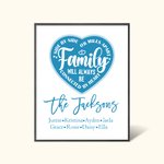 Personalised Family Will Always Be Connected By Heart Frame with Names Desk Decoration Birthday Housewarming Gift for Family