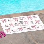 Spersonalizowany ręcznik plażowy z tekstem Inspiracja Biblią Różowa kokarda kokietki Prezent urodzinowy na wakacje dla niej
