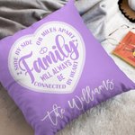 Personalised Family Will Always Be Connected By Heart Multicolour Throw Pillow Cover with Name Birthday Housewarming Farewell Gift for Family
