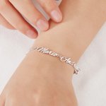 Personalized Adjustable Dainty Family 1-5 Nameplates Bracelet Jewelry Birthday Mother's Day Gift for Mom Grandma