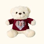 Personalisierte niedlichen Plüsch gefüllte Erinnerung Bär mit Herz Foto Shirt oder Hoodie Memorial Jahrestag Geschenk für Familie Freund