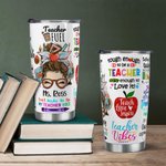 Personalised Cute Cartoon Women Teacher 20oz Name Tumbler with Straw Back to School Appreciation Gift for Teacher