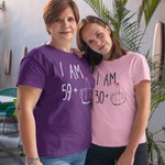T-Shirt 100% Coton Personnalisé avec Âge Plus Doigt du Milieu en Dessin Cadeau Anniversaire Marrant pour Famille Ami