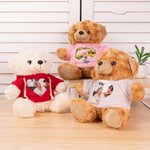 Personalisierte niedlichen Plüsch gefüllte Erinnerung Bär mit Herz Foto Shirt oder Hoodie Memorial Jahrestag Geschenk für Familie Freund