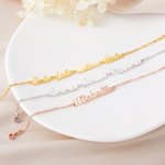 Personalized Adjustable Dainty Family 1-5 Nameplates Bracelet Jewelry Birthday Mother's Day Gift for Mom Grandma