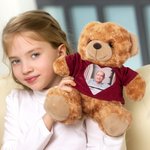 Personalisierte niedlichen Plüsch gefüllte Erinnerung Bär mit Herz Foto Shirt oder Hoodie Memorial Jahrestag Geschenk für Familie Freund