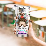 Personalised Cute Cartoon Women Teacher 20oz Name Tumbler with Straw Back to School Appreciation Gift for Teacher