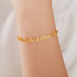 Personalized Adjustable Dainty Family 1-5 Nameplates Bracelet Jewelry Birthday Mother's Day Gift for Mom Grandma