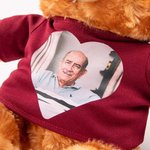 Personalisierte niedlichen Plüsch gefüllte Erinnerung Bär mit Herz Foto Shirt oder Hoodie Memorial Jahrestag Geschenk für Familie Freund
