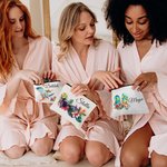 Sac de Maquillage avec Bracelet Portable Personnalisé avec Nom Motif Lunettes de Soleil Fleur Vacances d'Été Cadeau Voyage pour Femme