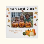 Personalisierte Herbst Kürbisse Ahornblatt Leinwand Foto Malerei mit Text Wanddekoration Halloween Geschenk für Familie Kinder