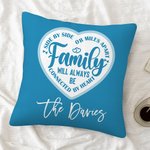 Personalised Family Will Always Be Connected By Heart Multicolour Throw Pillow Cover with Name Birthday Housewarming Farewell Gift for Family