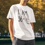 T-Shirt 100% Coton Personnalisé avec Âge Plus Doigt du Milieu en Dessin Cadeau Anniversaire Marrant pour Famille Ami