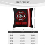 Gepersonaliseerde Fire Dept Design Brandweerman kussenhoes met naam Verjaardag Waardering Gift voor brandweermannen