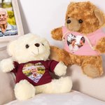 Personalisierte niedlichen Plüsch gefüllte Erinnerung Bär mit Herz Foto Shirt oder Hoodie Memorial Jahrestag Geschenk für Familie Freund