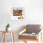 Personalisierte Herbst Kürbisse Ahornblatt Leinwand Foto Malerei mit Text Wanddekoration Halloween Geschenk für Familie Kinder