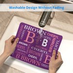 Personalized Word Clouds Non-slip Mouse Pad with Name Initial Desk Accessory Birthday Graduation Gift for Student Office Workers