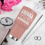 Personalized In My Engaged Era Future Mrs 30oz Name Tumbler with Straw and Brush Engagement Bridal Shower Bachelorette Party Gift for Women