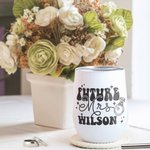 Personalized In My Engaged Era Future 12oz Tumbler with Name Engagement Bridal Shower Gift for Women
