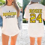 T-Shirt Unisexe 100% Coton Personnalisé avec Nom et Numéro Style Softball Cadeau Anniversaire pour Enfant Adulte Amoureux du Sport