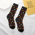 Personalisierte Kürbis Geist Spinne Halloween Thema weiche Kind Crew Socken mit Namen lustig Halloween Party Geschenk für Kinder