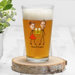 Foto personalizada Retrato Salud Pareja Vaso 16oz con Nombre Cumpleaños Aniversario Regalo para Pareja