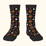 Personalisierte Kürbis Geist Spinne Halloween Thema weiche Kind Crew Socken mit Namen lustig Halloween Party Geschenk für Kinder