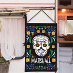 Henkilökohtainen meksikolainen kukka sokerikallo Garden Flag nimi pihalla kuisti sisustus Day of the Dead lahja perheen puutarhanhoito rakastaja