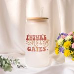 Personalized In My Engaged Era 20oz Frosted Can Glass Cup with Name Bridal Shower Engagement Gift for Her