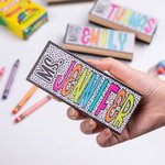 Henkilökohtainen Dalmatialainen Spots Värikäs Doodle Letter Whiteboard liitutaulu pyyhekumi otsikko ja nimi Takaisin kouluun Kiitos lahja opettajalle