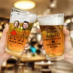 Foto personalizada Retrato Salud Pareja Vaso 16oz con Nombre Cumpleaños Aniversario Regalo para Pareja