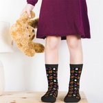 Personalisierte Kürbis Geist Spinne Halloween Thema weiche Kind Crew Socken mit Namen lustig Halloween Party Geschenk für Kinder