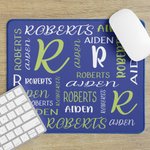 Personalized Word Clouds Non-slip Mouse Pad with Name Initial Desk Accessory Birthday Graduation Gift for Student Office Workers