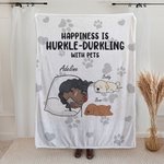 Gepersonaliseerd Geluk Is Hoerenkleed met Huisdieren Zachte Deken met Naam Verjaardagscadeau voor Hond Kat Huisdier Liefhebbers