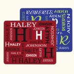 Personalized Word Clouds Non-slip Mouse Pad with Name Initial Desk Accessory Birthday Graduation Gift for Student Office Workers