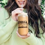 Personalized In My Engaged Era 20oz Frosted Can Glass Cup with Name Bridal Shower Engagement Gift for Her