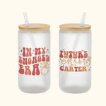 Personalized In My Engaged Era 20oz Frosted Can Glass Cup with Name Bridal Shower Engagement Gift for Her