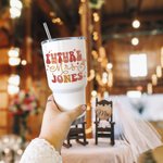 Personalized In My Engaged Era Future Mrs 30oz Name Tumbler with Straw and Brush Engagement Bridal Shower Bachelorette Party Gift for Women