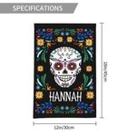 Henkilökohtainen meksikolainen kukka sokerikallo Garden Flag nimi pihalla kuisti sisustus Day of the Dead lahja perheen puutarhanhoito rakastaja