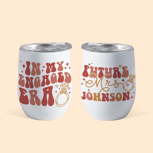 Gepersonaliseerde In Mijn Verloofde Toekomst 12oz Tumbler met Naam Verloving Bruids Douche Cadeau voor Vrouwen