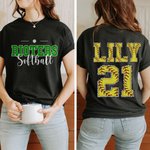 T-Shirt Unisexe 100% Coton Personnalisé avec Nom et Numéro Style Softball Cadeau Anniversaire pour Enfant Adulte Amoureux du Sport