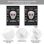 Henkilökohtainen meksikolainen kukka sokerikallo Garden Flag nimi pihalla kuisti sisustus Day of the Dead lahja perheen puutarhanhoito rakastaja